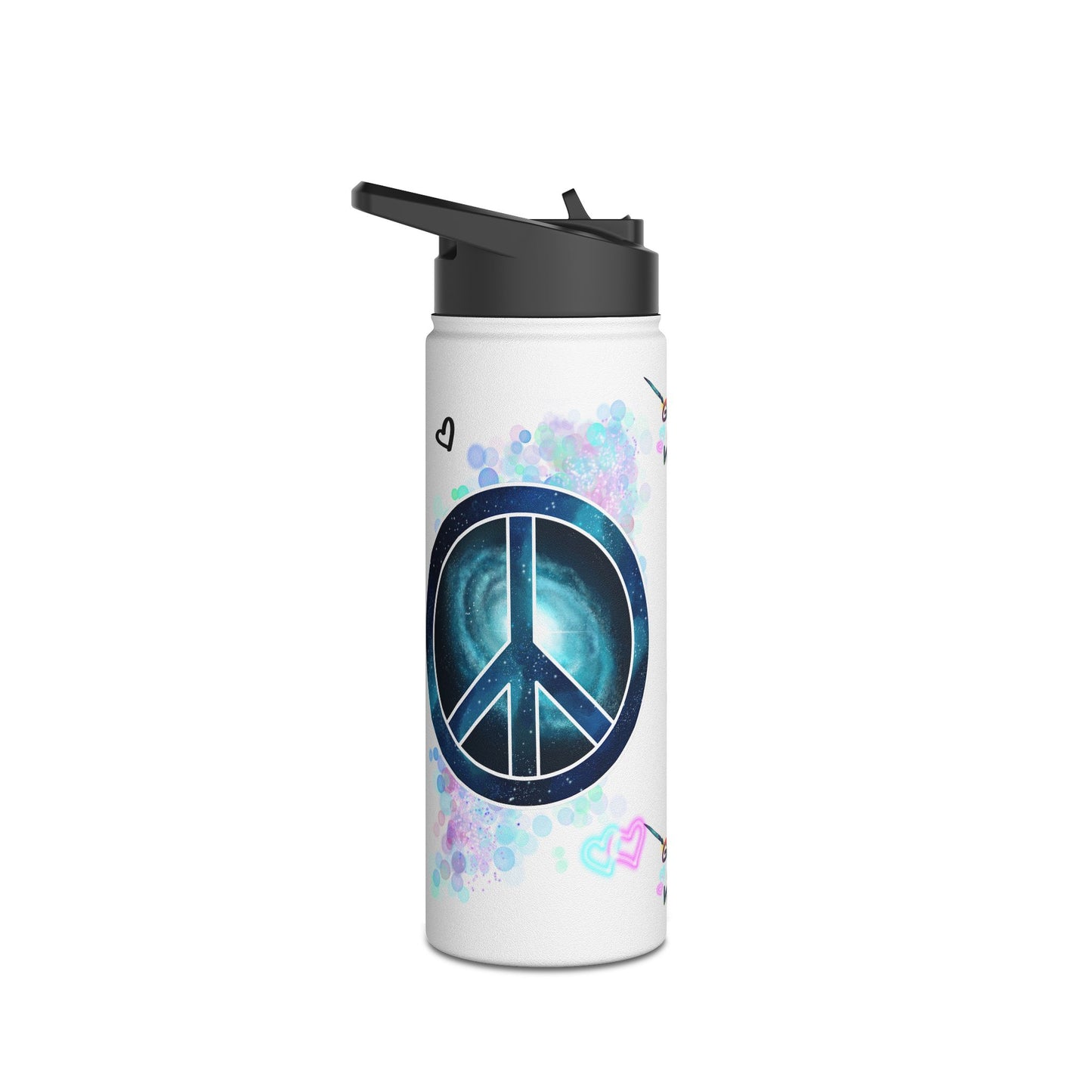 Water Bottle - Peace Symbol Galaxy (8)