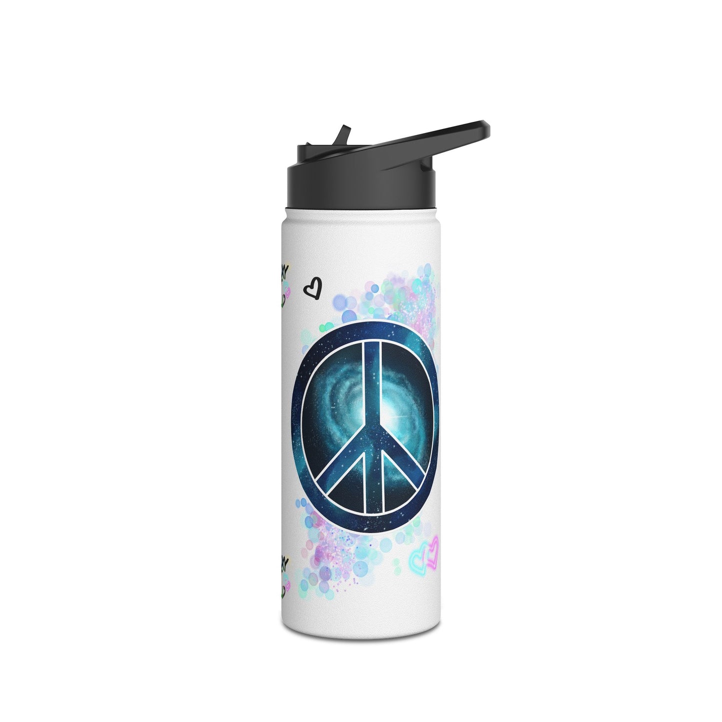 Water Bottle - Peace Symbol Galaxy (8)