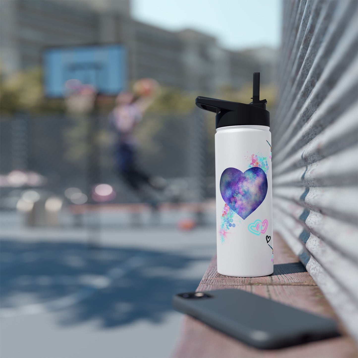Water Bottle - Heart Galaxy (1)